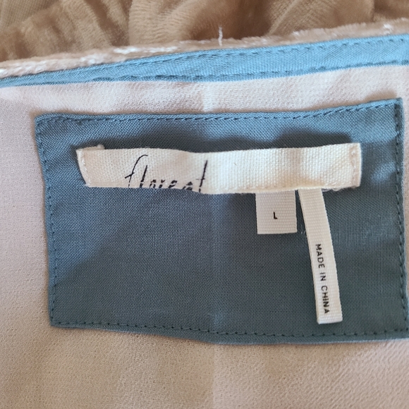 anthropologie floreat crinkle velvet shift tunic dress champagne cream size L - Picture 5 of 6